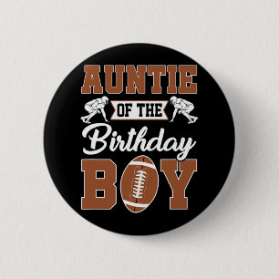 Badge Rond 5 Cm Tante De L'Anniversaire Garçon Football Party Fami