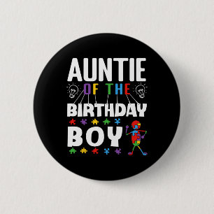 Badge Rond 5 Cm Tante De L'Anniversaire Sensibilisation sur l'auti