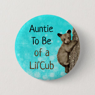 Badge Rond 5 Cm Tante d'être d'un Baby shower de Little Cub