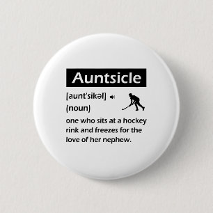 Badge Rond 5 Cm Tante drôle de hockey définition femme