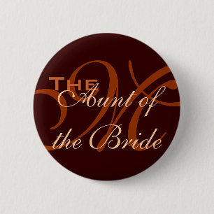 Badge Rond 5 Cm Tante du bouton de jeune mariée