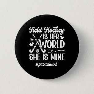 Badge Rond 5 Cm Tante fière de hockey sur gazon Tante d'un plaque