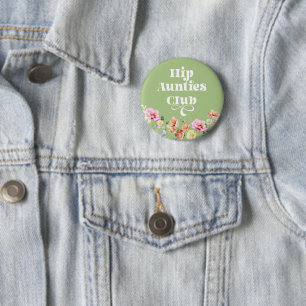 Badge Rond 5 Cm Tante future fleur sauvage