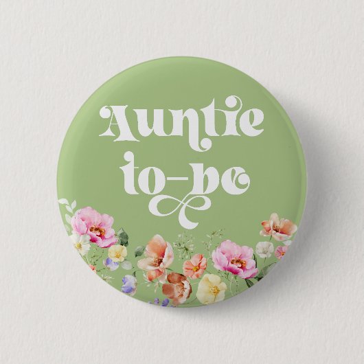 Badge Rond 5 Cm Tante future fleur sauvage (Devant)