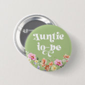 Badge Rond 5 Cm Tante future fleur sauvage (Devant & derrière)