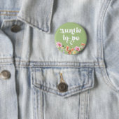 Badge Rond 5 Cm Tante future fleur sauvage (En situation)