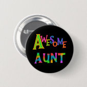 Badge Rond 5 Cm Tante impressionnante T-shirts et cadeaux (Devant & derrière)