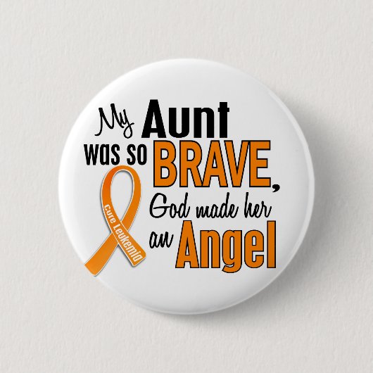Badge Rond 5 Cm Tante Leukemia d'ange (Devant)