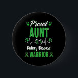 Badge Rond 5 Cm Tante Maladie du rein Guerrier de sensibilisation<br><div class="desc">Tante Maladie du rein Guerrier de sensibilisation Ruban vert</div>