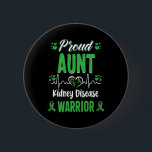 Badge Rond 5 Cm Tante Maladie du rein Guerrier de sensibilisation<br><div class="desc">Tante Maladie du rein Guerrier de sensibilisation Ruban vert</div>