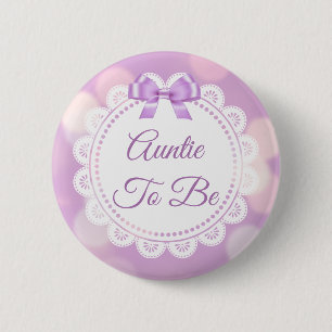 Badge Rond 5 Cm Tante pourpre pour être Baby shower