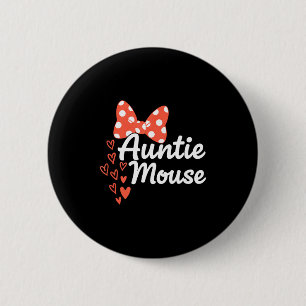 Badge Rond 5 Cm Tante souris mignonne minnie noeud coeurs tante fa
