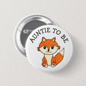 Badge Rond 5 Cm Tante to Be Forest Animaux Fox Baby shower (Devant & derrière)