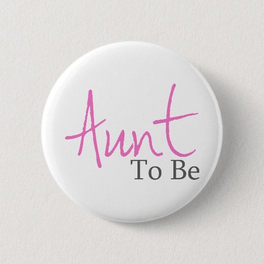Badge Rond 5 Cm Tante To Be (manuscrit rose) (Devant)