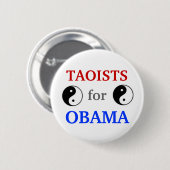 Badge Rond 5 Cm Taoists pour le bouton d'Obama 2012 (Devant & derrière)