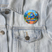 Badge Rond 5 Cm Tapez le bouton de poissons (En situation)