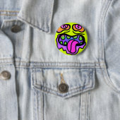 Badge Rond 5 Cm Tapis d'art pop Zombie sucre (En situation)