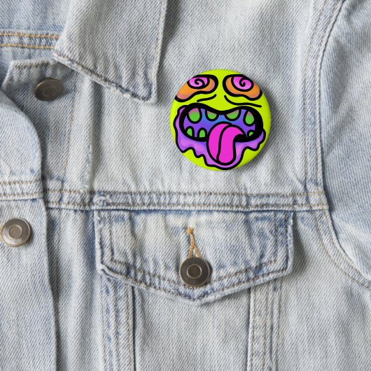 Badge Rond 5 Cm Tapis d'art pop Zombie sucre (En situation)