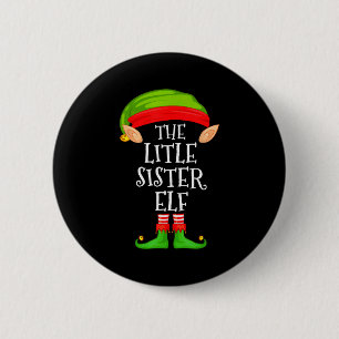 Badge Rond 5 Cm Tapis de Noël pour famille de lutins Petite sœur e