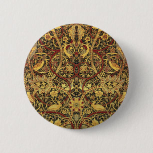 Badge Rond 5 Cm Tapisserie fausse de William Morris Bullerswood