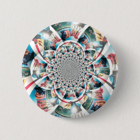 Badge Rond 5 Cm Tapisserie kényane Kaleidoscope (Devant)