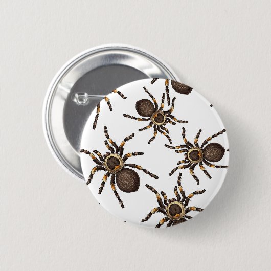 Badge Rond 5 Cm Tarantula sur blanc (Devant & derrière)