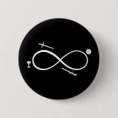 Badge Rond 5 Cm Tarot Lemniscate : Magicien & Éléments (Devant)