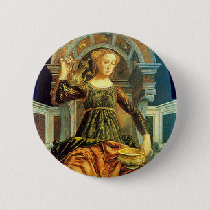 BADGE ROND 5 CM TAROTS DE RENAISSANCE ANTIQUE 14 / TEMPÉRANCE