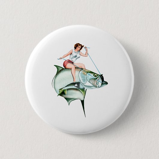 Badge Rond 5 Cm Tarpon Rider (Devant)