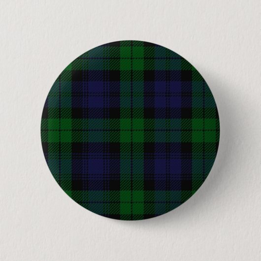Badge Rond 5 Cm Tartan Bleu Et Vert De Sunderland (Devant)