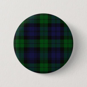 Badge Rond 5 Cm Tartan Bleu Et Vert De Sunderland