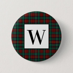 Badge Rond 5 Cm Tartan Forest Hunter