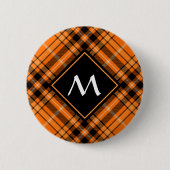 Badge Rond 5 Cm Tartan orange d'Halloween (Devant)