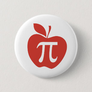 Badge Rond 5 Cm Tarte aux pommes rouge