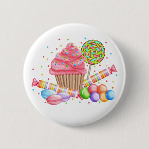 Badge Rond 5 Cm Tartes de bonbon à lucette de sucrerie de petit