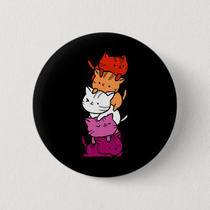 Badge Rond 5 Cm Tas de chat mignon orange rose fierté lesbienne ho