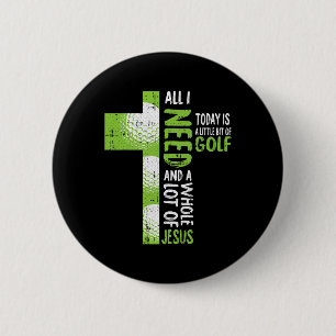 Badge Rond 5 Cm Tas De Jésus Golf Golfing Sport Amateur Christ