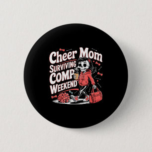 Badge Rond 5 Cm Tasse de café squelette de week-end de comp survie