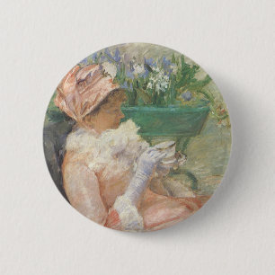 Badge Rond 5 Cm Tasse de thé par Mary Cassatt, Impressionnisme Vin