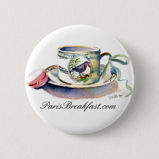 BADGE ROND 5 CM TASSE D'OISEAU (Devant)