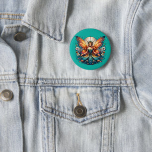 Badge Rond 5 Cm Tasse Fée, Ambiance Fantastique Magique