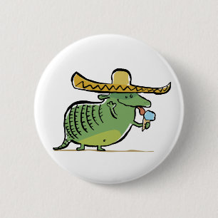 Badge Rond 5 Cm tatou affectueux mexicain de crème glacée