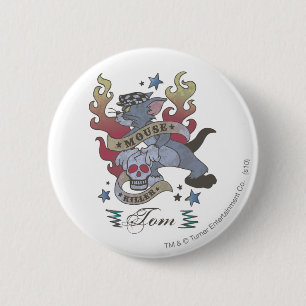 Badge Rond 5 Cm Tatouage 2 de tueur de souris de Tom