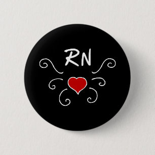 Badge Rond 5 Cm Tatouage d'amour d'infirmière de RN