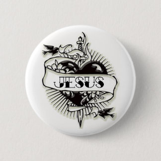 Badge Rond 5 Cm Tatouage de Jésus