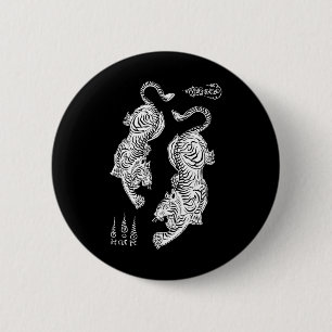 Badge Rond 5 Cm Tatouage de tigres Sak Yant Muay Thai Kickboxing A