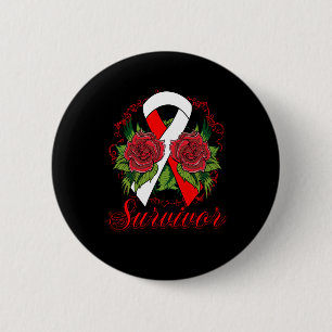 Badge Rond 5 Cm Tatouage grunge rose de survivant d'anémie