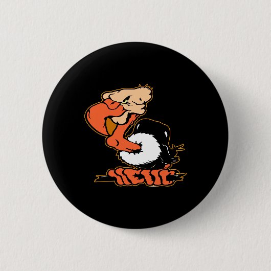 Badge Rond 5 Cm Tatouage noir de bande dessinée de Buzzard (Devant)