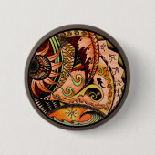 Badge Rond 5 Cm tatouage Océanie en bois (Devant)