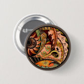 Badge Rond 5 Cm tatouage Océanie en bois (Devant & derrière)